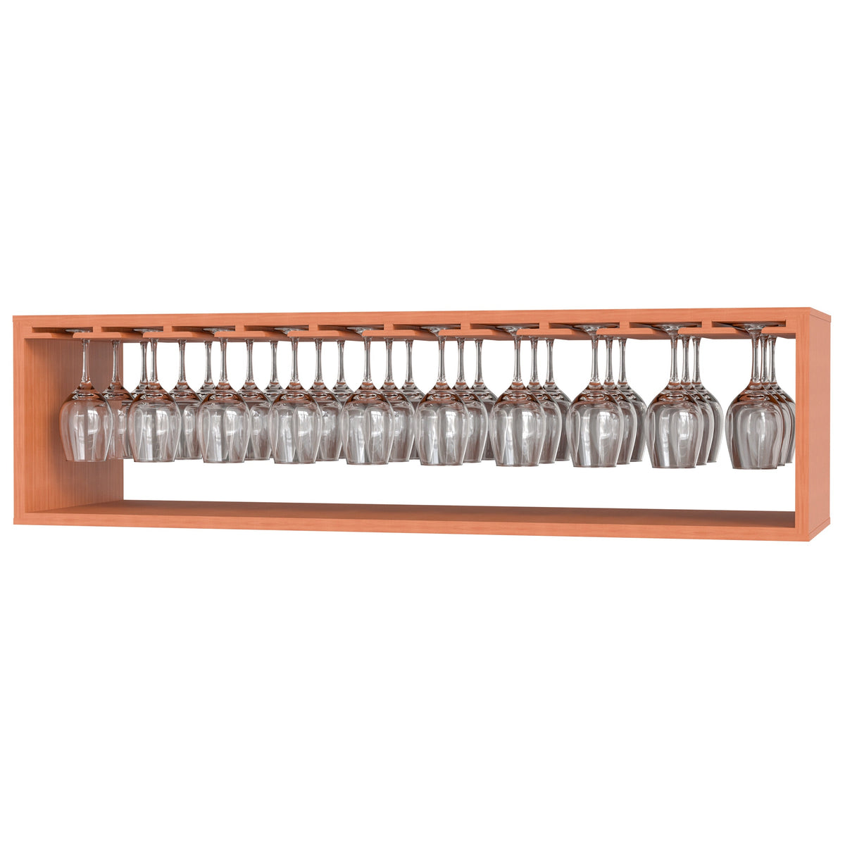 GrandCellar™ 10 Column Full-Depth Stemware Rack – 12" – Sapele Mahogany / Unstained