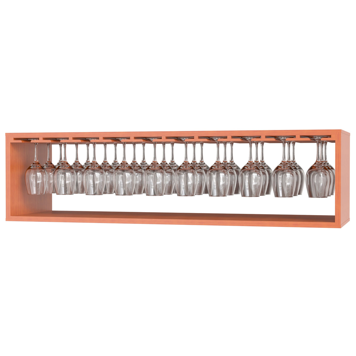 GrandCellar™ 10 Column Full-Depth Stemware Rack – 12" – Sapele Mahogany / Unstained