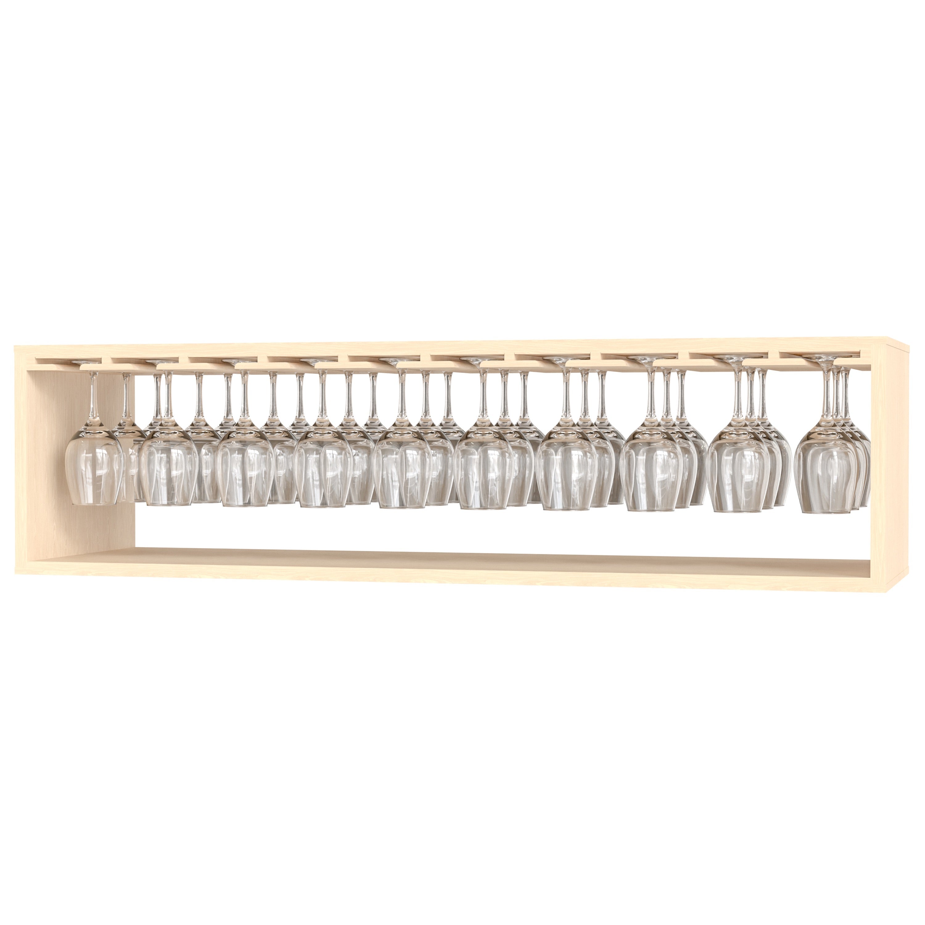 GrandCellar™ 10 Column Full-Depth Stemware Rack – 12" – White Oak / Unstained