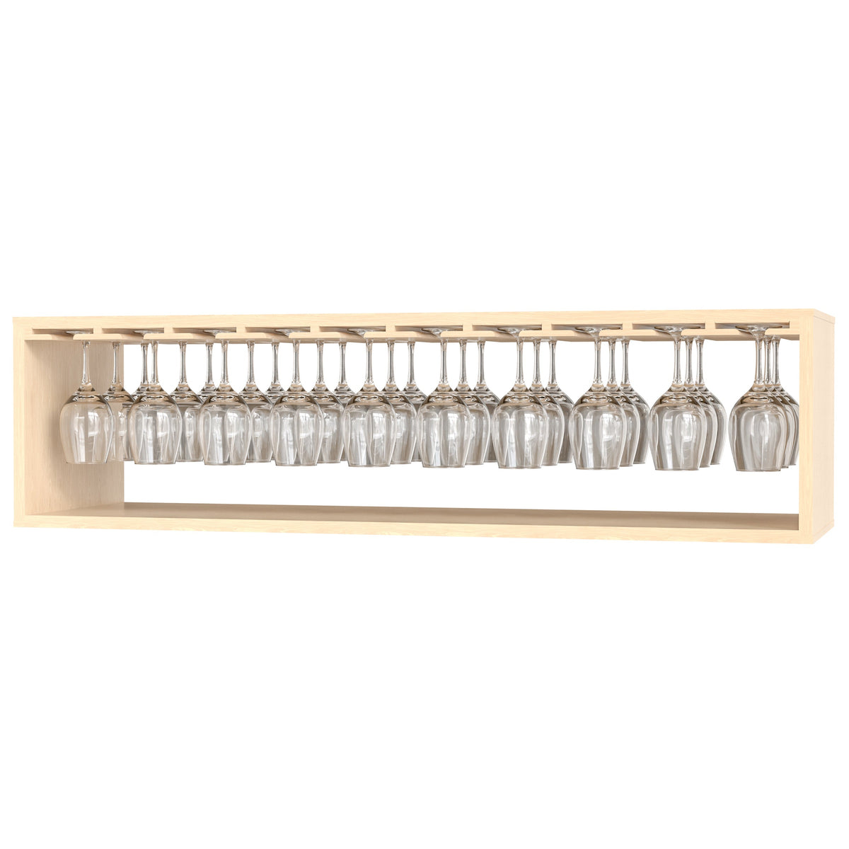GrandCellar™ 10 Column Full-Depth Stemware Rack – 12" – White Oak / Unstained