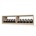 GrandCellar™ 10 Column Full-Depth Elevated Cradle Display Row – 12" – White Oak / Unstained