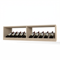 GrandCellar™ 10 Column Full-Depth Elevated Display Row – 12" – White Oak / Unstained
