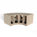GrandCellar™ 4 Column Full-Depth Elevated Display Row Corner – 12" – White Oak / Unstained