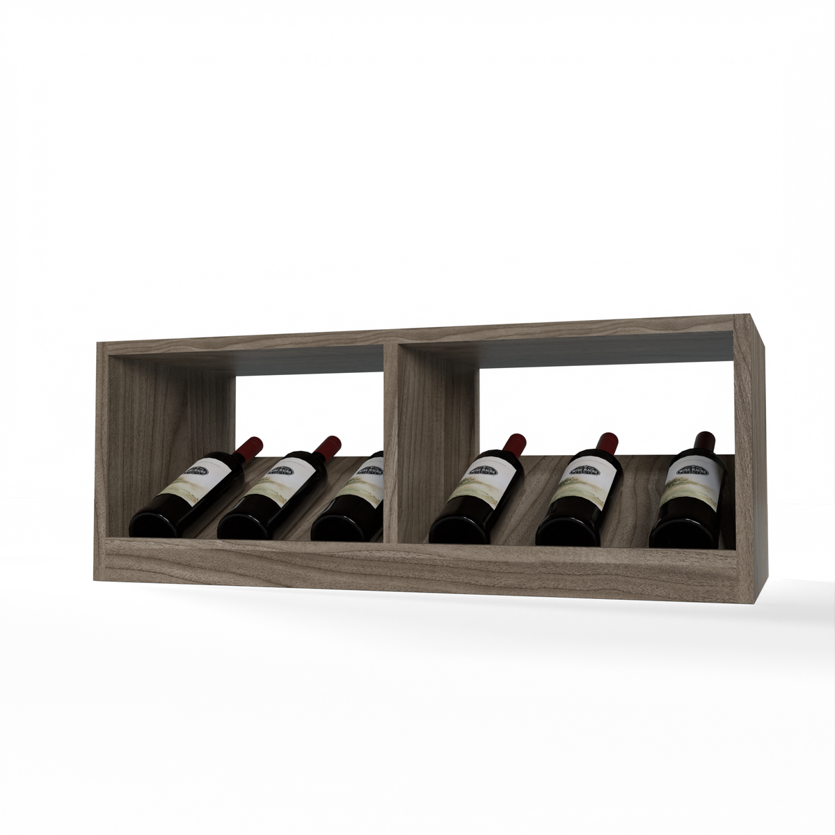 GrandCellar™ 7 Column Full-Depth Elevated Display Row – 12" – Walnut / Unstained