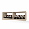 GrandCellar™ 8 Column Full-Depth Elevated Cradle Display Row – 12" – White Oak / Unstained