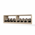 GrandCellar™ 9 Column Full-Depth Elevated Cradle Display Row – 12" – White Oak / Unstained