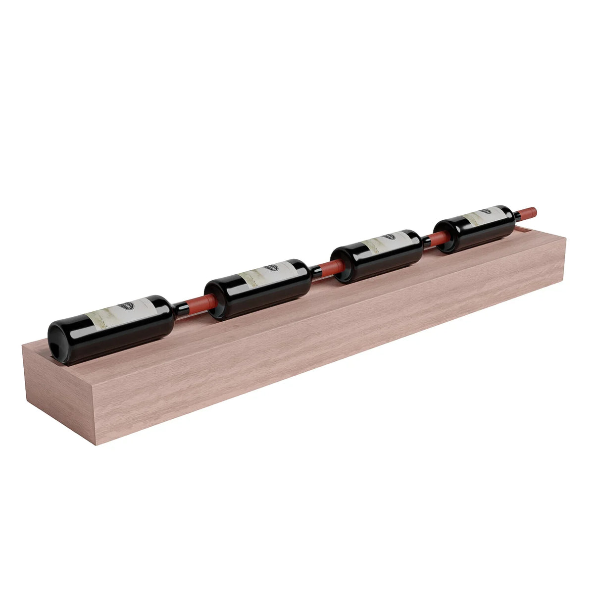 Home Bar 48" Floating Shelf Bottle Display – Grand Mahogany / Cherry stained