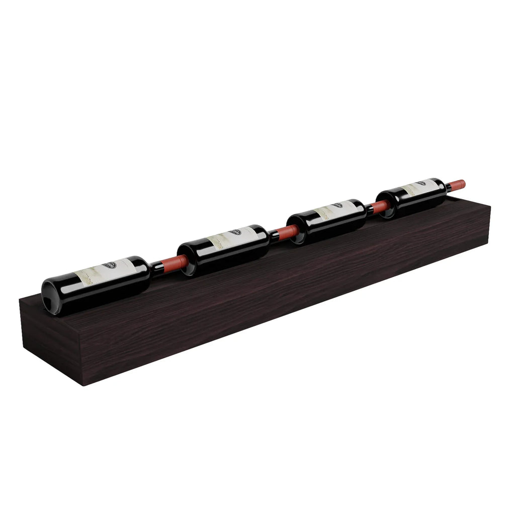 Home Bar 48" Floating Shelf Bottle Display – Knotty Alder / Cherry stained