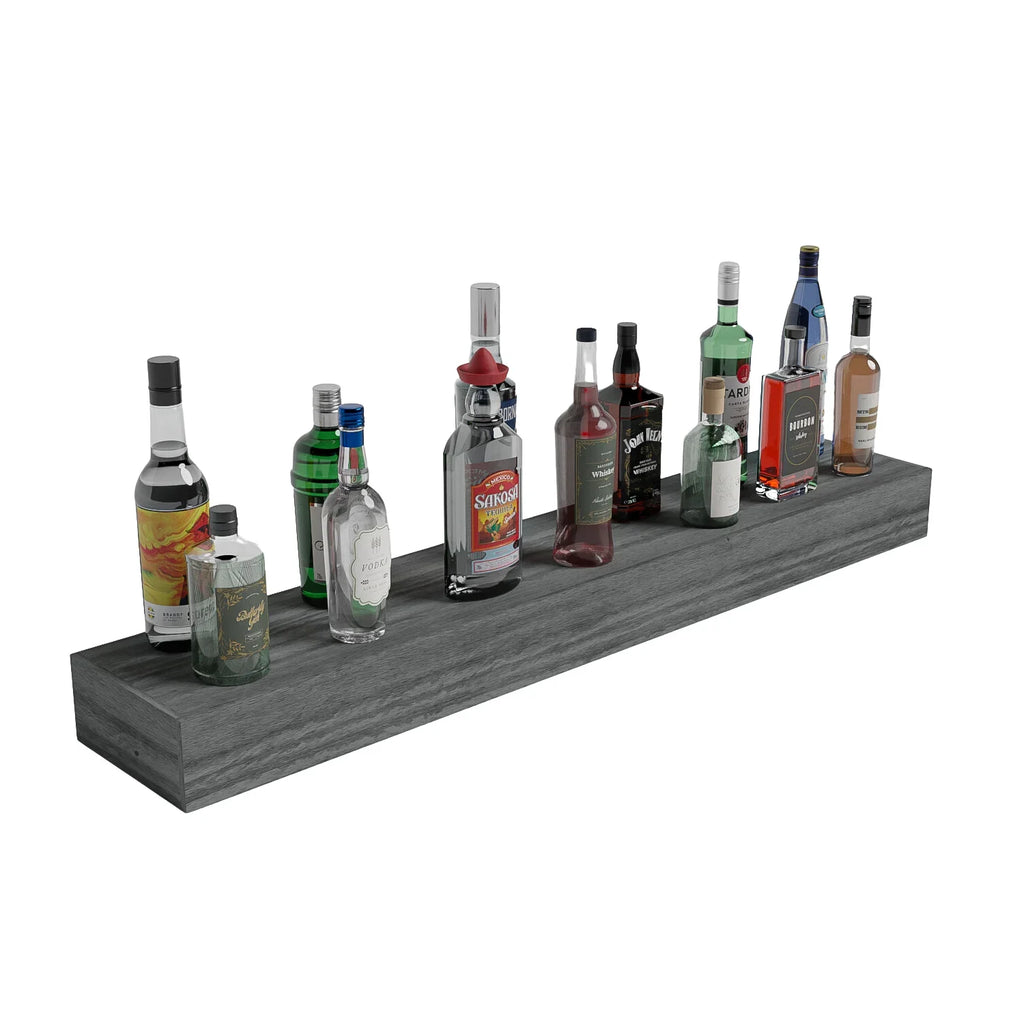 Home Bar 48" Floating Shelf – Premium Redwood / Walnut stained