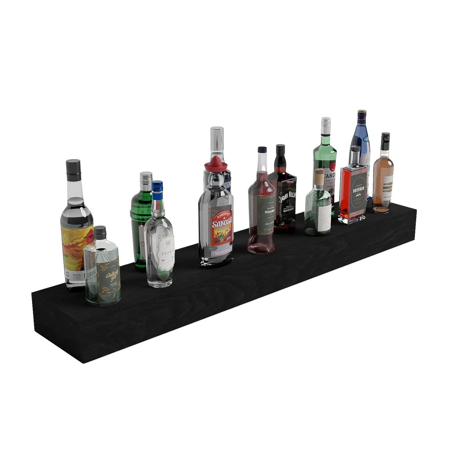 Home Bar 48" Floating Shelf – Grand Mahogany / Oak stained