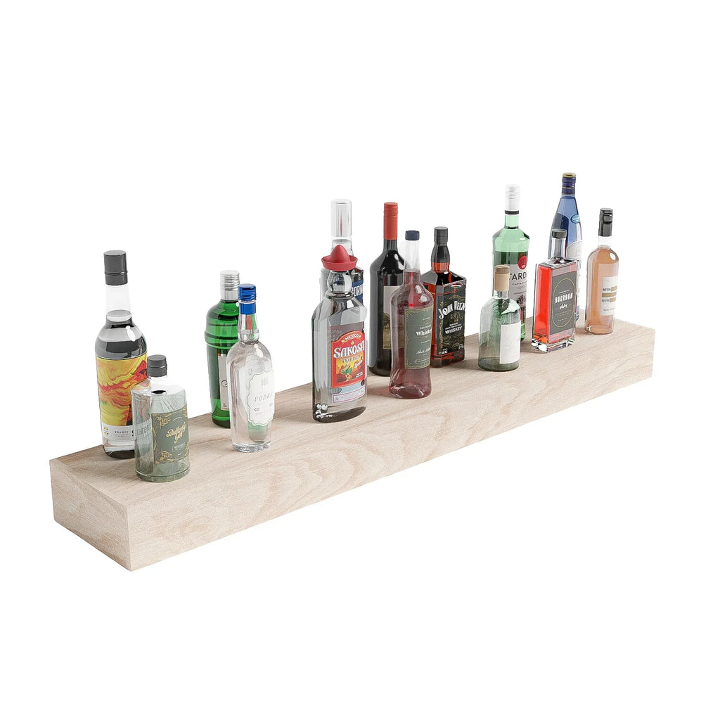 Home Bar 48" Floating Shelf – Grand Mahogany / Cherry stained