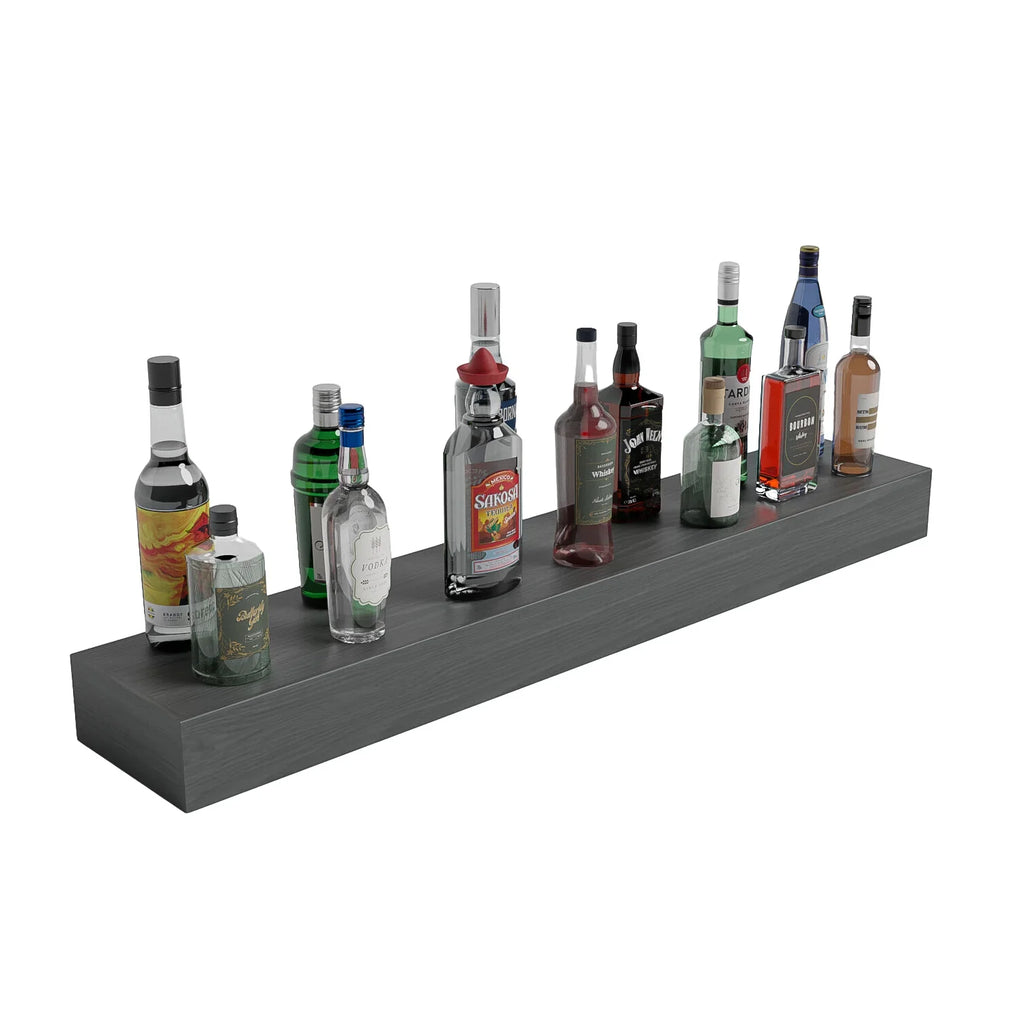 Home Bar 48" Floating Shelf – Knotty Alder / Walnut stained