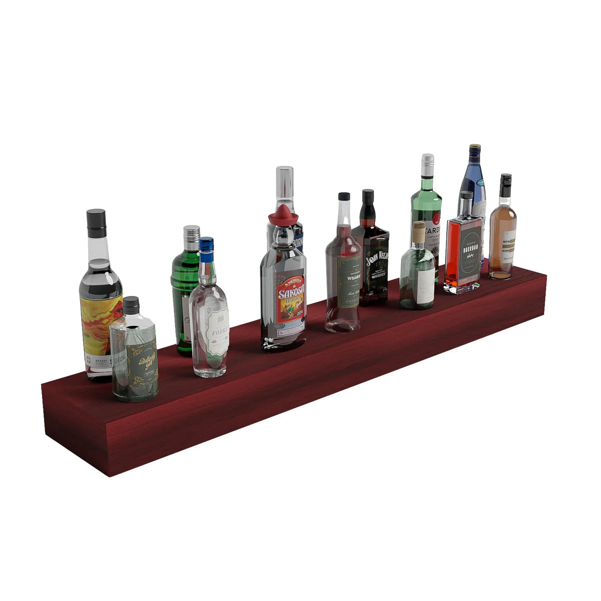 Home Bar 48" Floating Shelf – Knotty Alder / Unstained