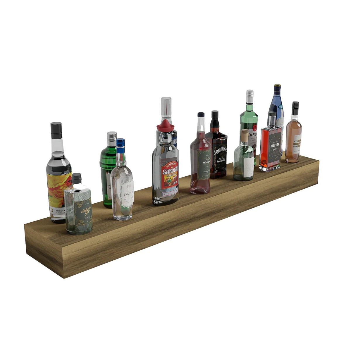 Home Bar 48" Floating Shelf – Ponderosa Pine / Black stained
