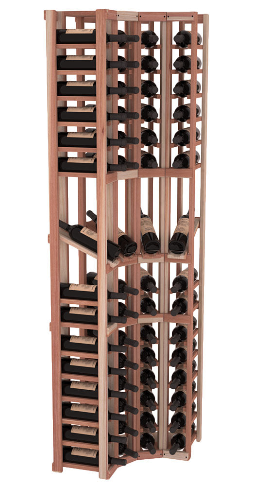 InstaCellar 4 Column Corner Display Row Rack – Grand Mahogany / Unstained