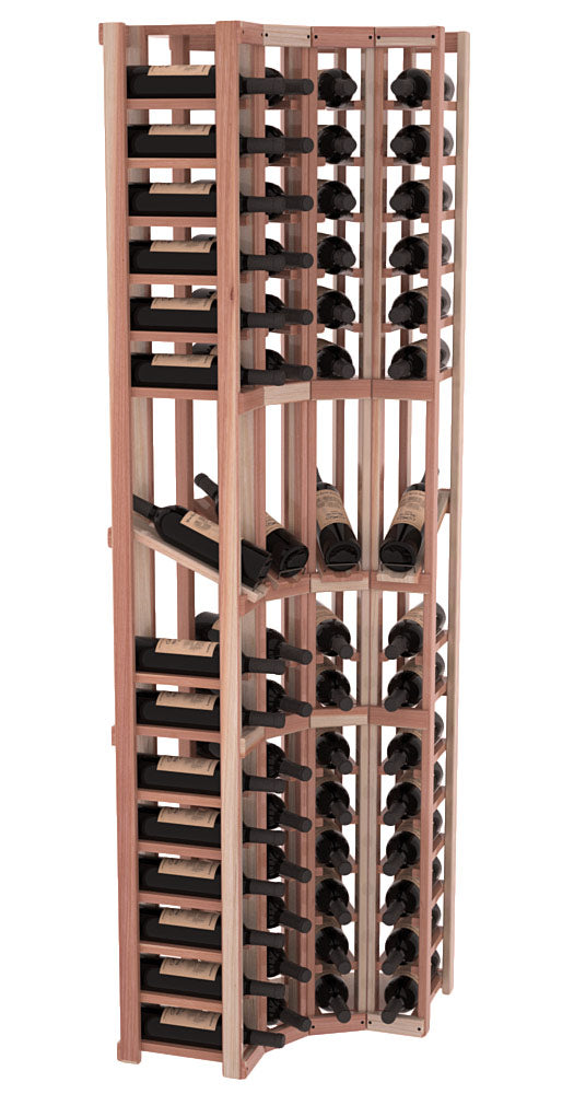 InstaCellar 4 Column Corner Display Row Rack – Grand Mahogany / Unstained
