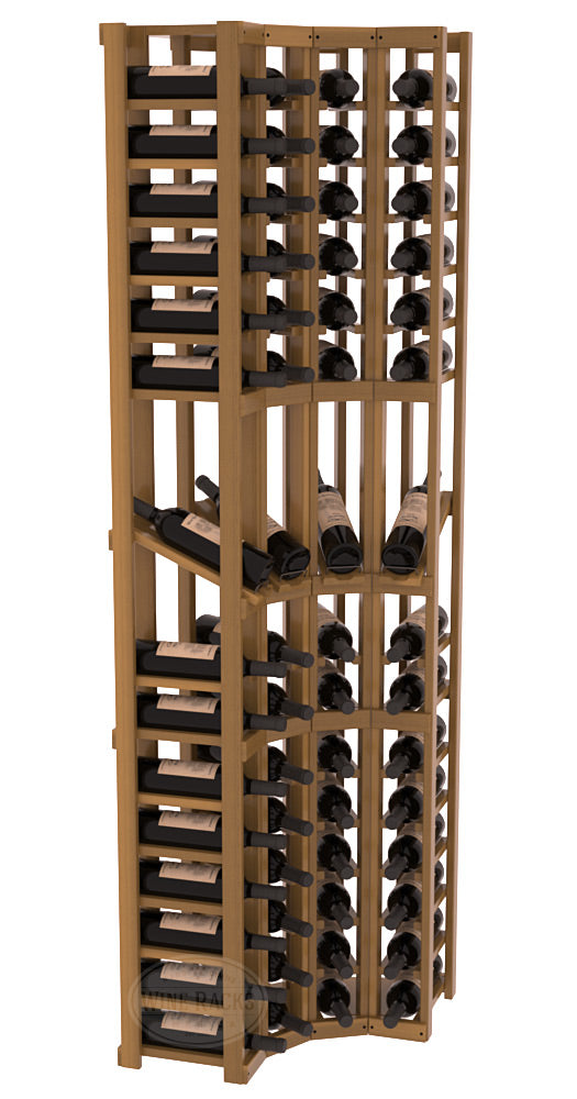 InstaCellar 4 Column Corner Display Row Rack – Grand Mahogany / Oak stained