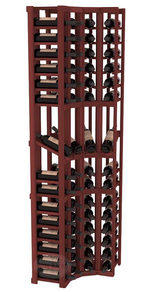 InstaCellar 4 Column Corner Display Row Rack – Grand Mahogany / Cherry stained