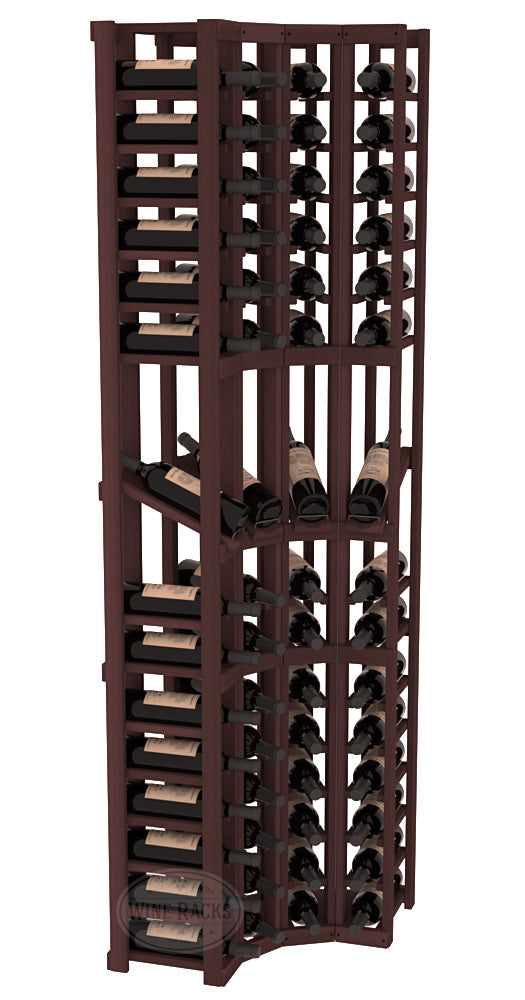 InstaCellar 4 Column Corner Display Row Rack – Grand Mahogany / Walnut stained