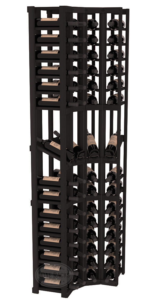 InstaCellar 4 Column Corner Display Row Rack – Grand Mahogany / Black stained