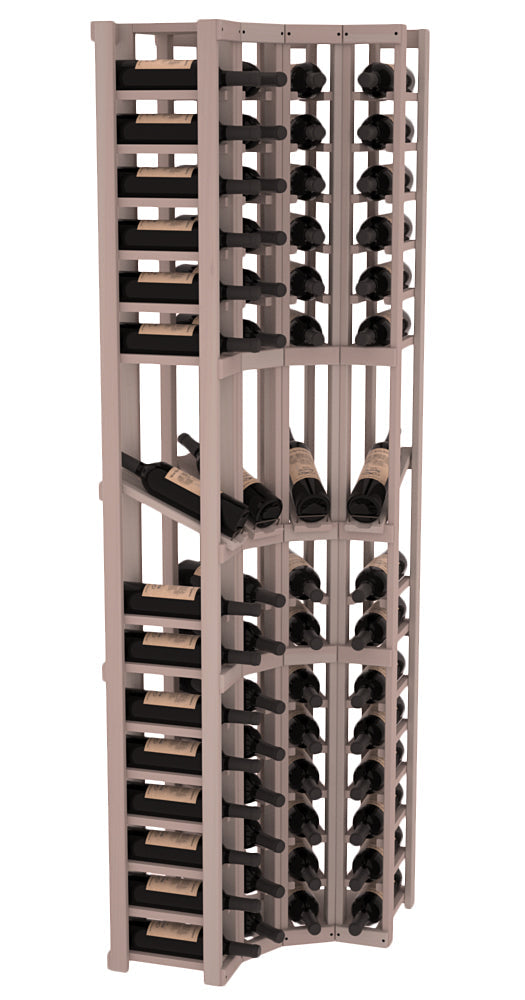 InstaCellar 4 Column Corner Display Row Rack – Grand Mahogany / Greywash stained