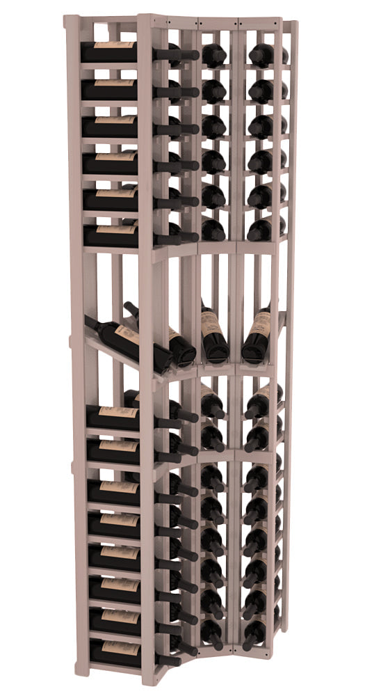 InstaCellar 4 Column Corner Display Row Rack – Grand Mahogany / Greywash stained