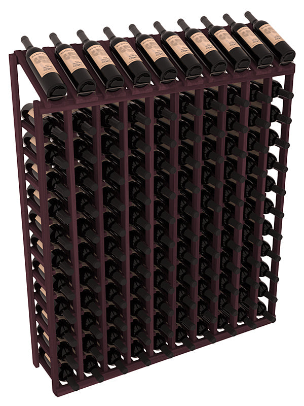 Retail Display-Top Wine Rack 10x12 – Premium Redwood / Black stained