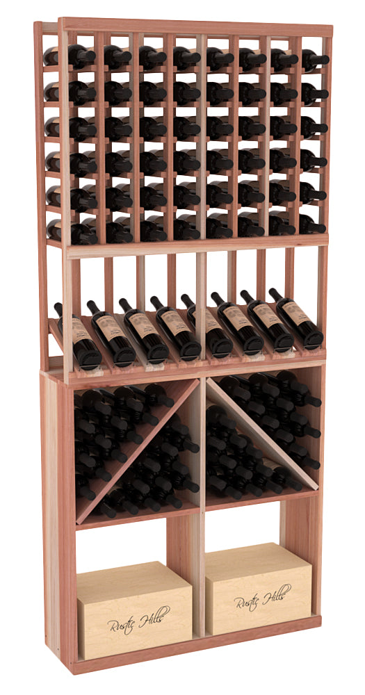 InstaCellar 8 Column High Reveal / 96 Bin /Case Combo – Grand Mahogany / Unstained