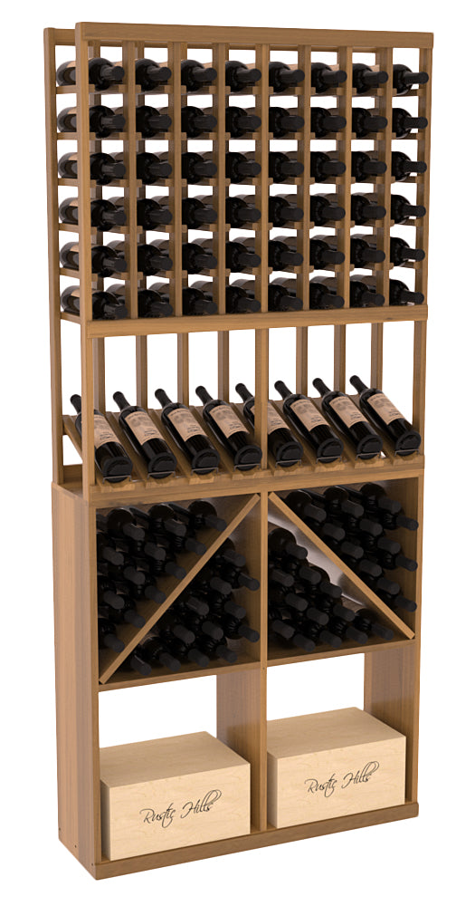 InstaCellar 8 Column High Reveal / 96 Bin /Case Combo – Grand Mahogany / Oak stained