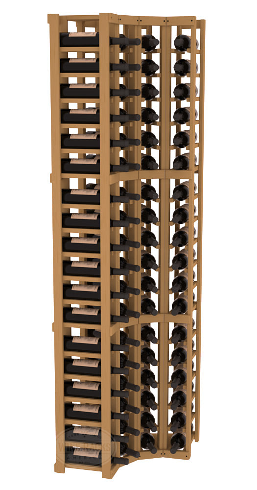 InstaCellar 4 Column Corner Rack – Ponderosa Pine / Oak stained
