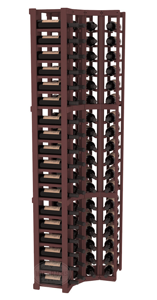 InstaCellar 4 Column Corner Rack – Ponderosa Pine / Walnut stained