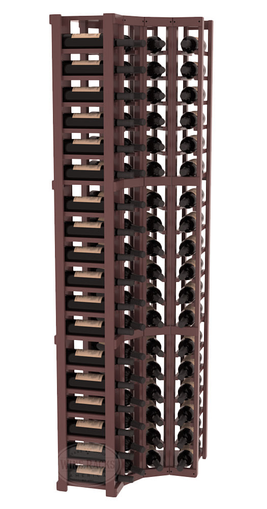 InstaCellar 4 Column Corner Rack – Ponderosa Pine / Walnut stained