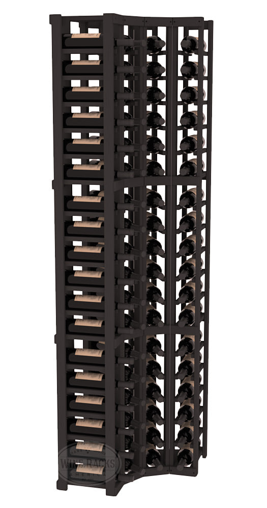 InstaCellar 4 Column Corner Rack – Ponderosa Pine / Black stained