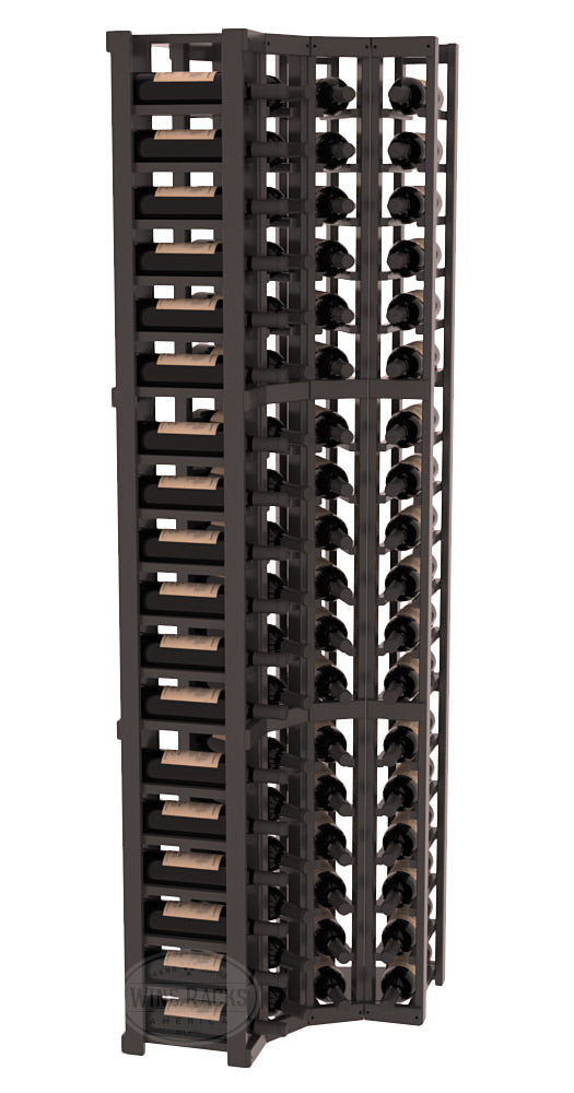 InstaCellar 4 Column Corner Rack – Ponderosa Pine / Black stained