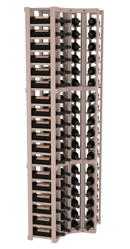 InstaCellar 4 Column Corner Rack – Ponderosa Pine / Greywash stained