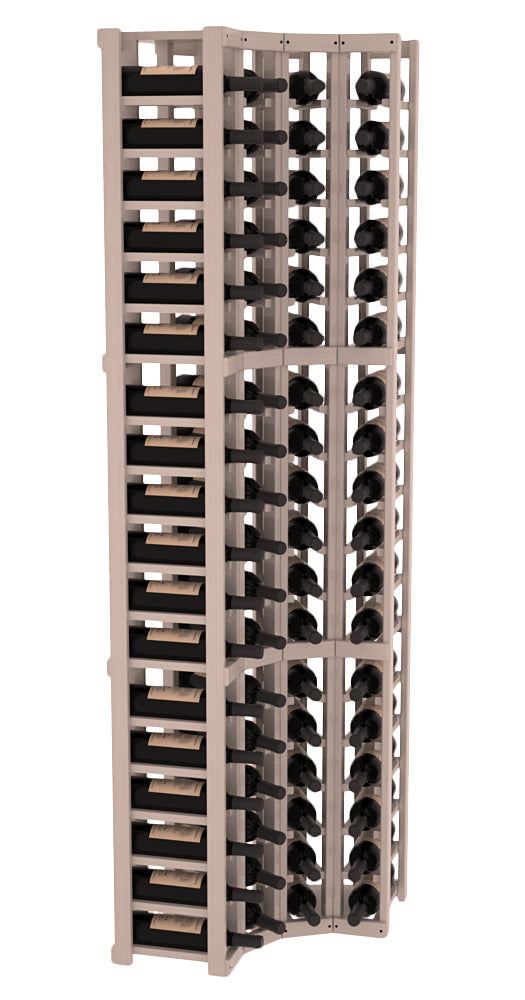 InstaCellar 4 Column Corner Rack – Ponderosa Pine / Greywash stained