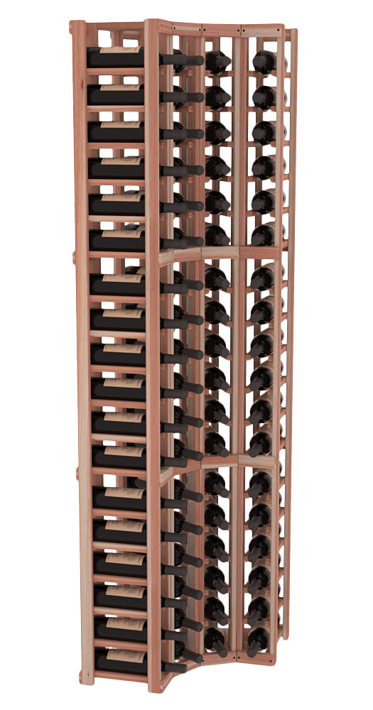 InstaCellar 4 Column Corner Rack – Premium Redwood / Unstained