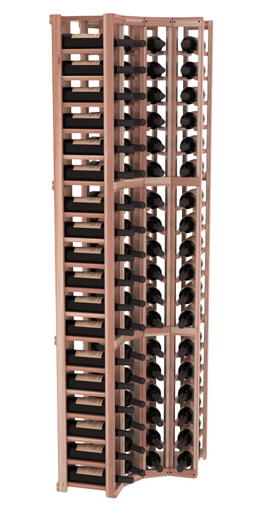 InstaCellar 4 Column Corner Rack – Premium Redwood / Unstained