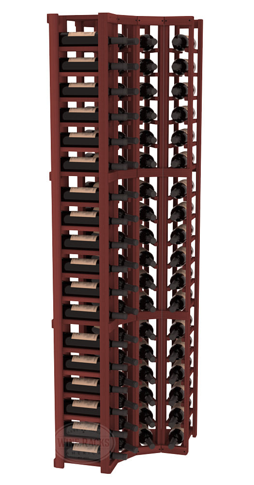InstaCellar 4 Column Corner Rack – Premium Redwood / Cherry stained