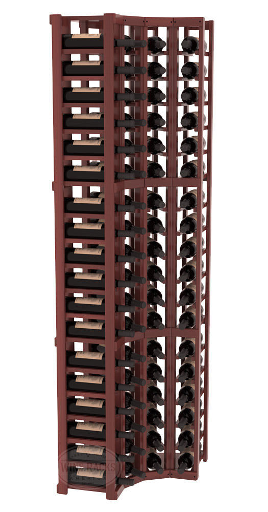 InstaCellar 4 Column Corner Rack – Premium Redwood / Cherry stained