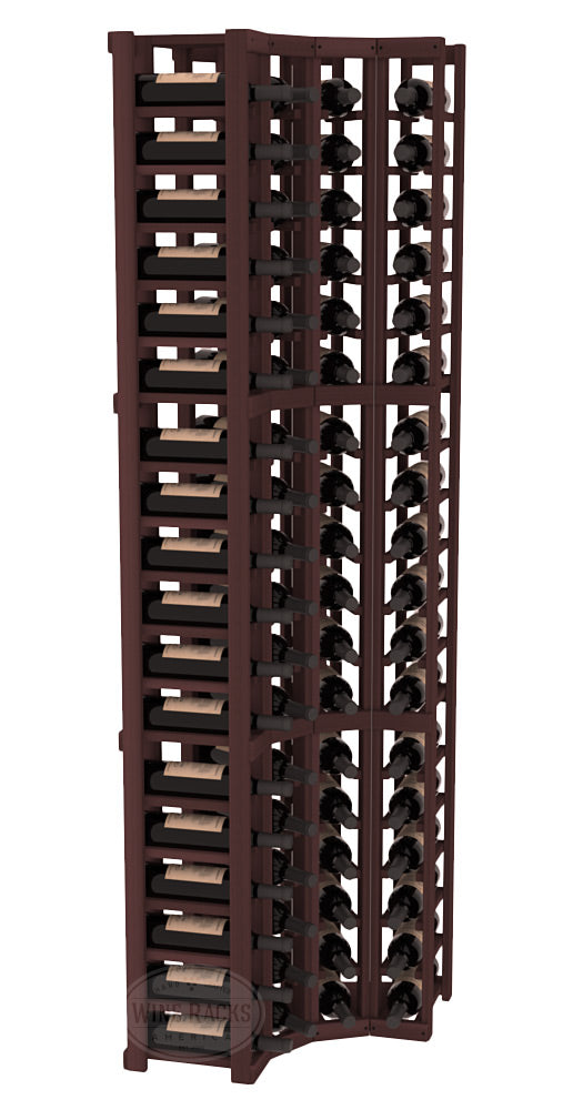 InstaCellar 4 Column Corner Rack – Premium Redwood / Walnut stained