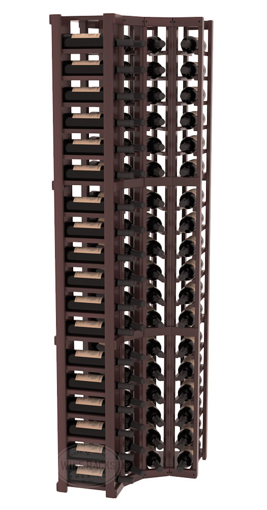 InstaCellar 4 Column Corner Rack – Premium Redwood / Walnut stained