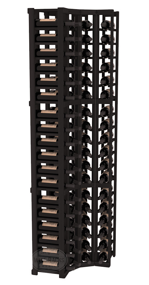 InstaCellar 4 Column Corner Rack – Premium Redwood / Black stained