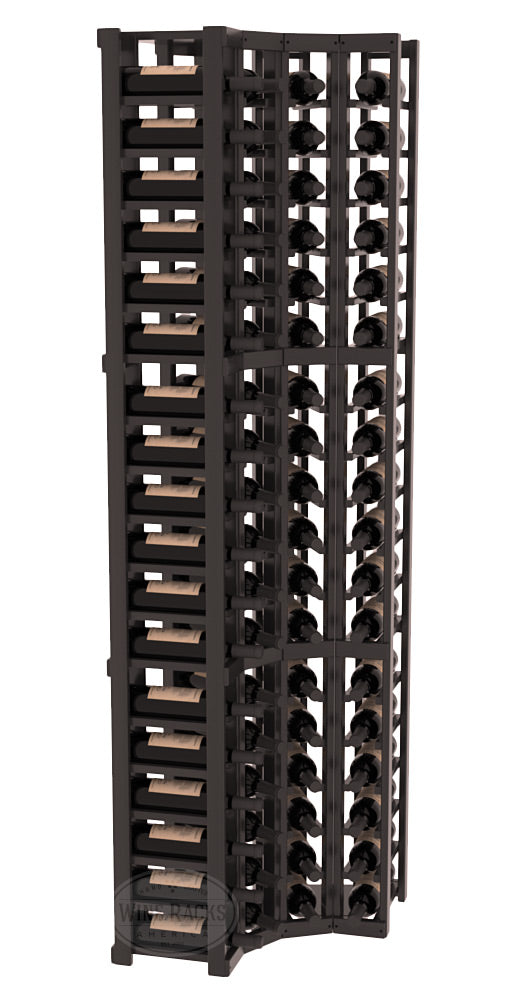 InstaCellar 4 Column Corner Rack – Premium Redwood / Black stained