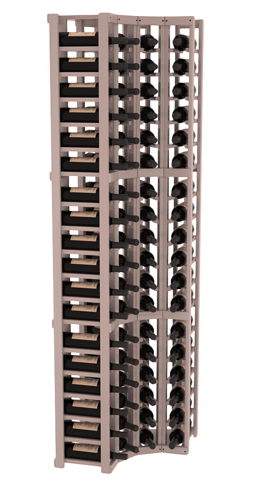 InstaCellar 4 Column Corner Rack – Premium Redwood / Greywash stained