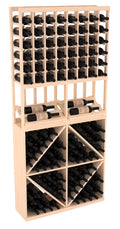 InstaCellar 8 Column Side Display / 96 Bin Combo – Knotty Alder / Unstained