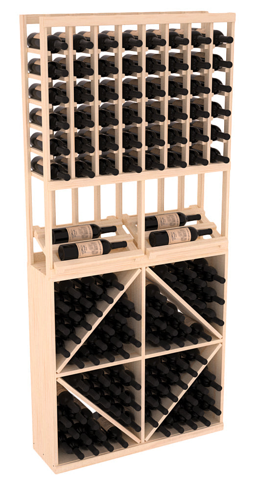 InstaCellar 8 Column Side Display / 96 Bin Combo – Knotty Alder / Unstained