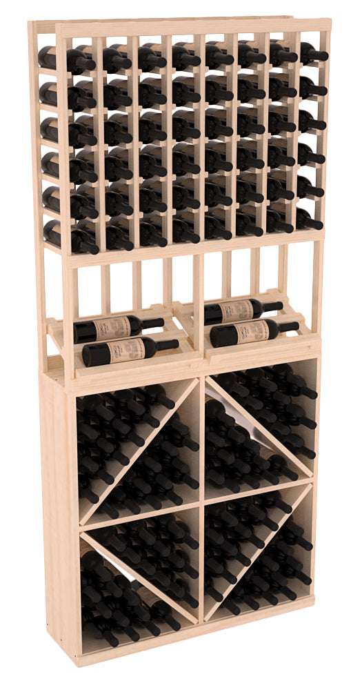 InstaCellar 8 Column Side Display / 96 Bin Combo – Knotty Alder / Unstained
