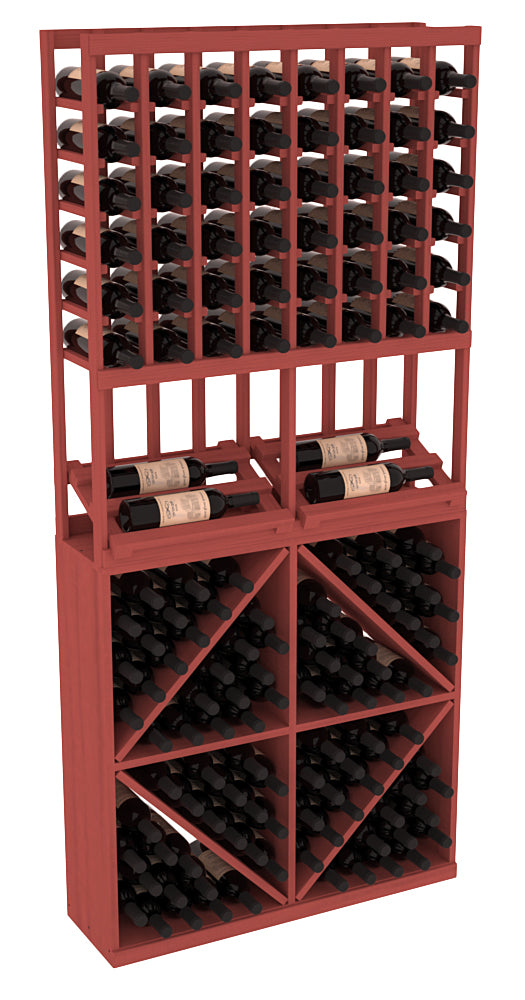 InstaCellar 8 Column Side Display / 96 Bin Combo – Knotty Alder / Cherry stained