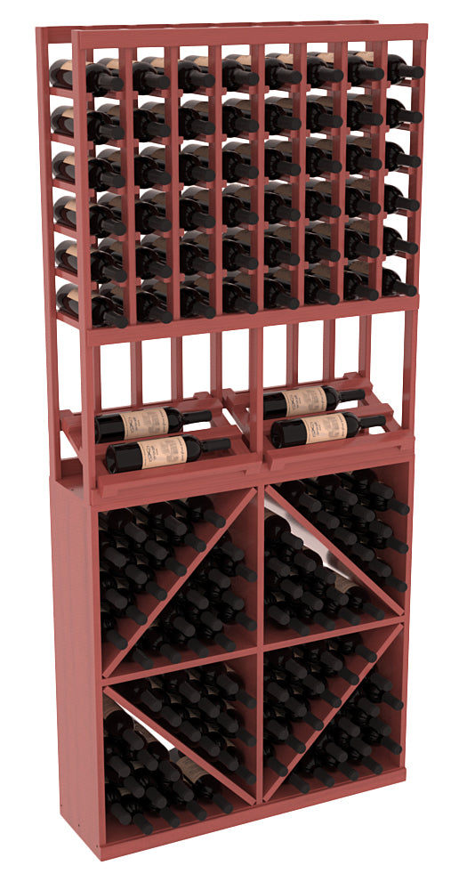 InstaCellar 8 Column Side Display / 96 Bin Combo – Knotty Alder / Cherry stained